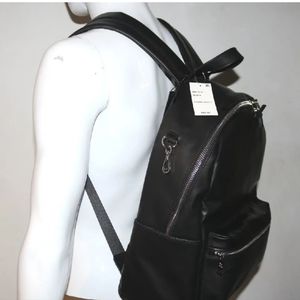 $85 Steve Madden Men's Black Core Faux-Leather Dome Backpack Laptop School/Work